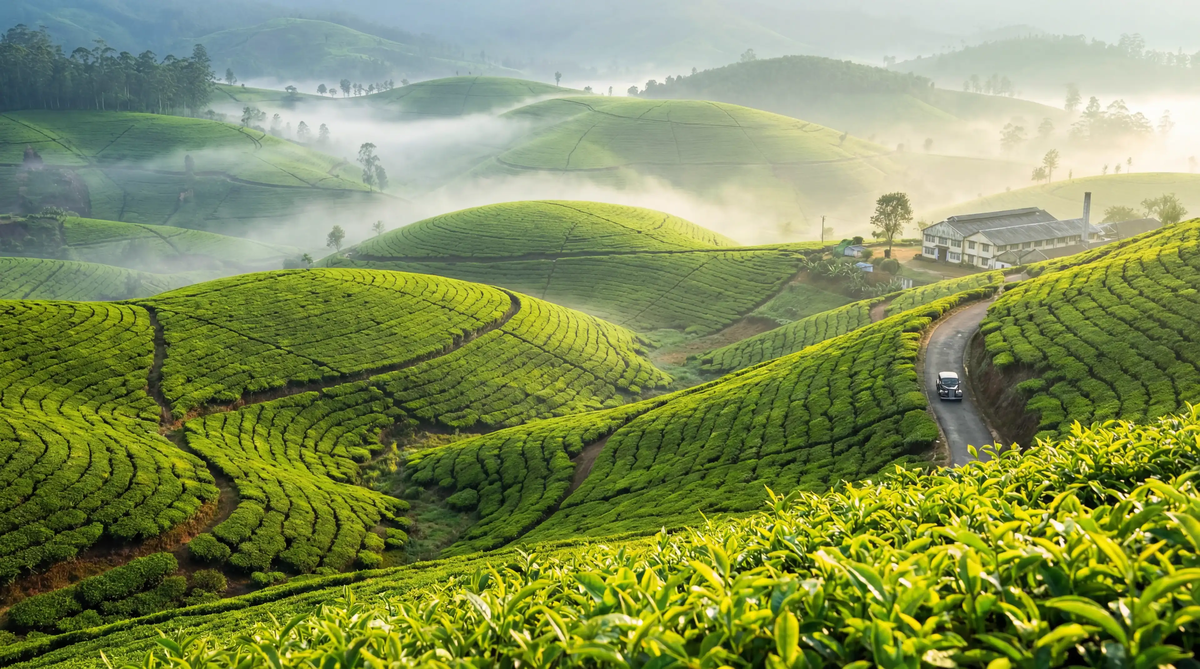 Hero background featuring Wander through the misty hills of Nuwara Eliya