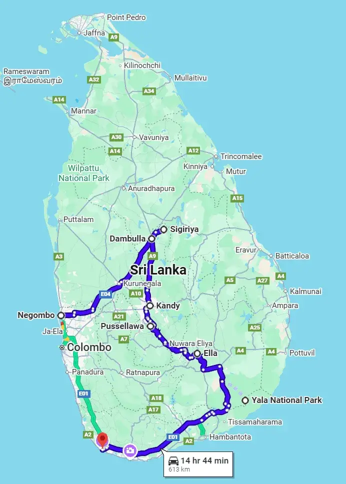 Dreamy Honeymoon Days (12 days) Map