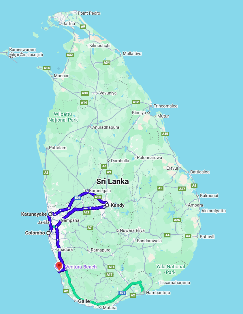 Romantic Days in Paradise (5 days) Map