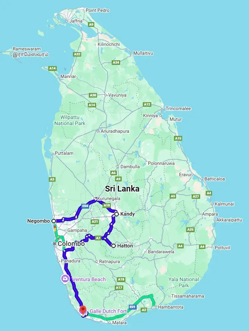 Love and Adventure (7 days) Map